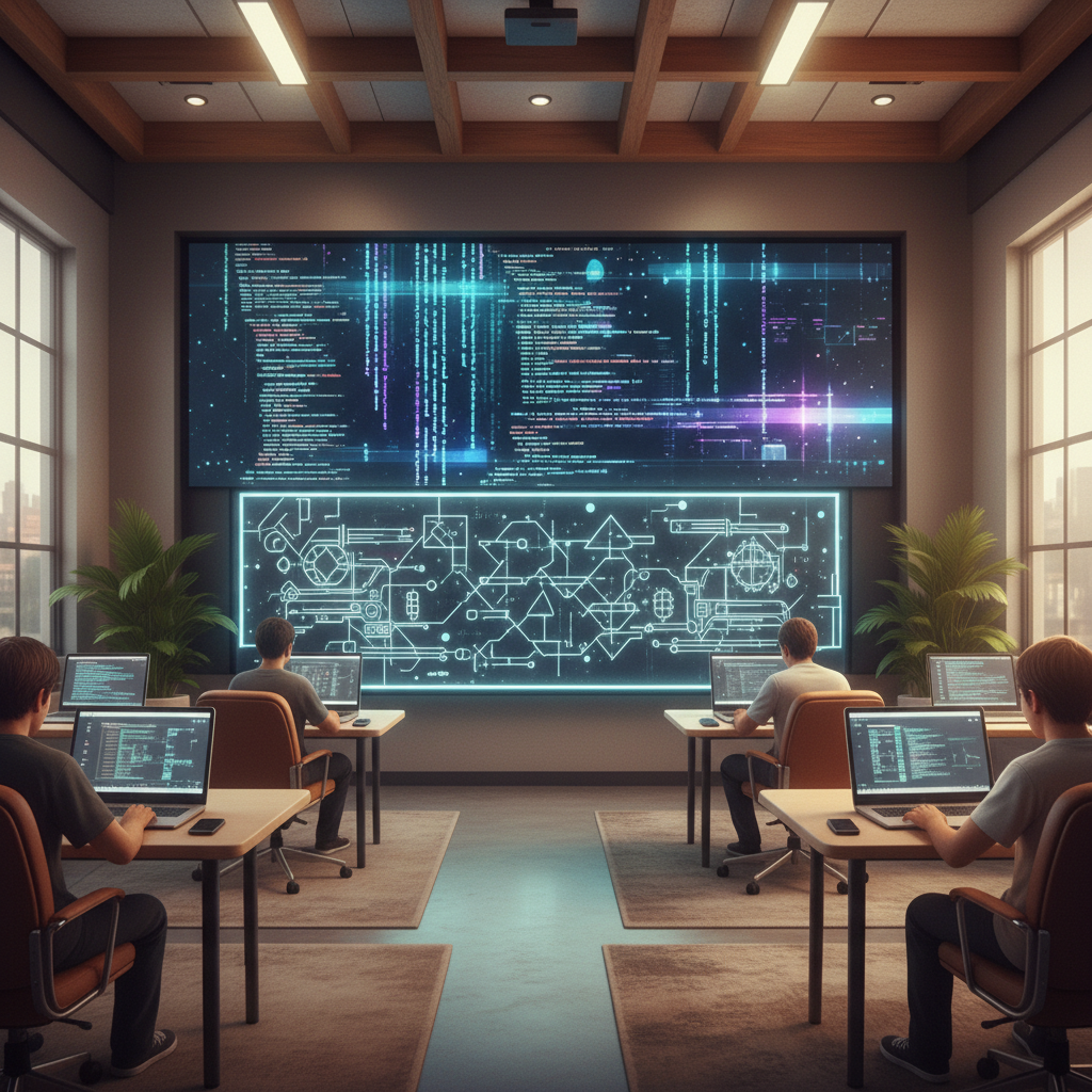 Modern classroom with technology